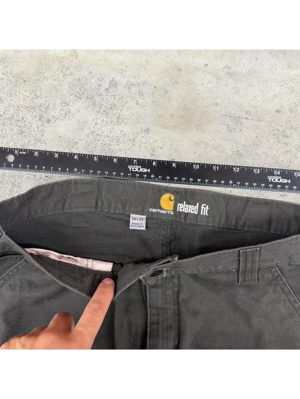 vintage carhartt dark brown relaxed baggy fit cargo pants size 34 x 32